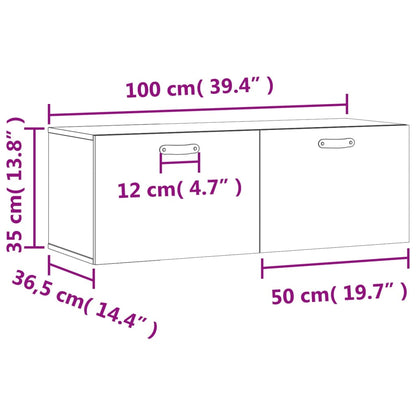 Wandschrank Braun Eichen-Optik 100x36,5x35 cm Holzwerkstoff