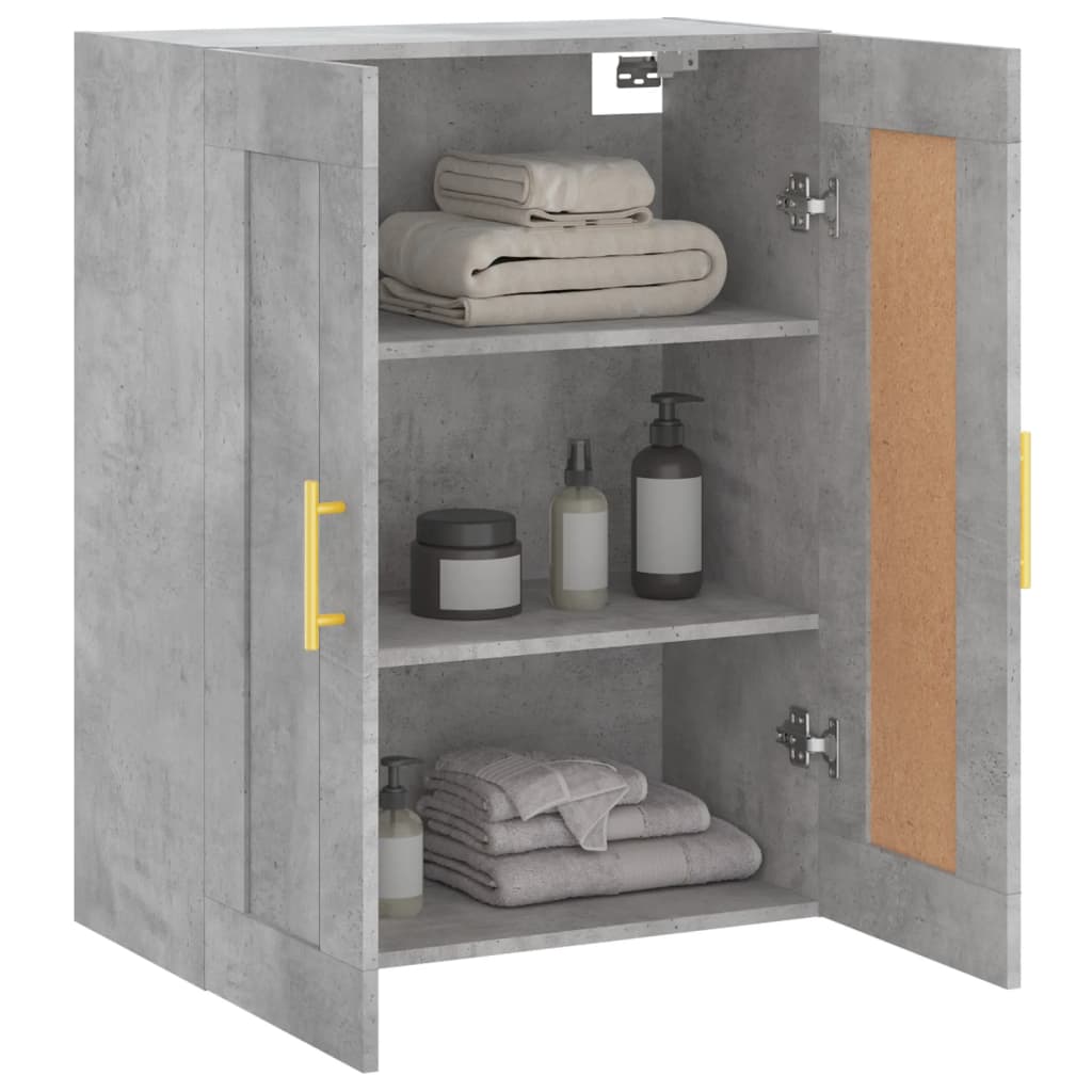 Wandschrank Betongrau 69,5x34x90 cm Holzwerkstoff