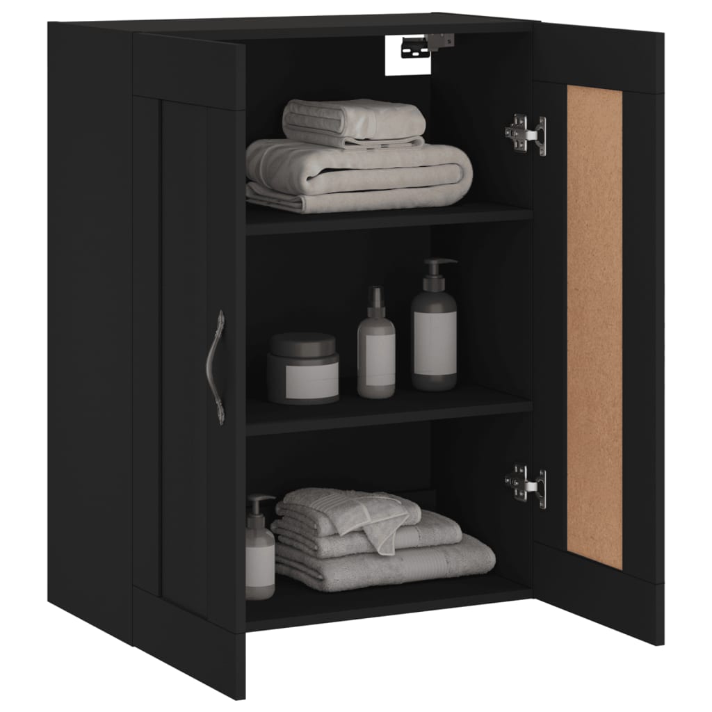 Wandschrank Schwarz 69,5x34x90 cm Holzwerkstoff