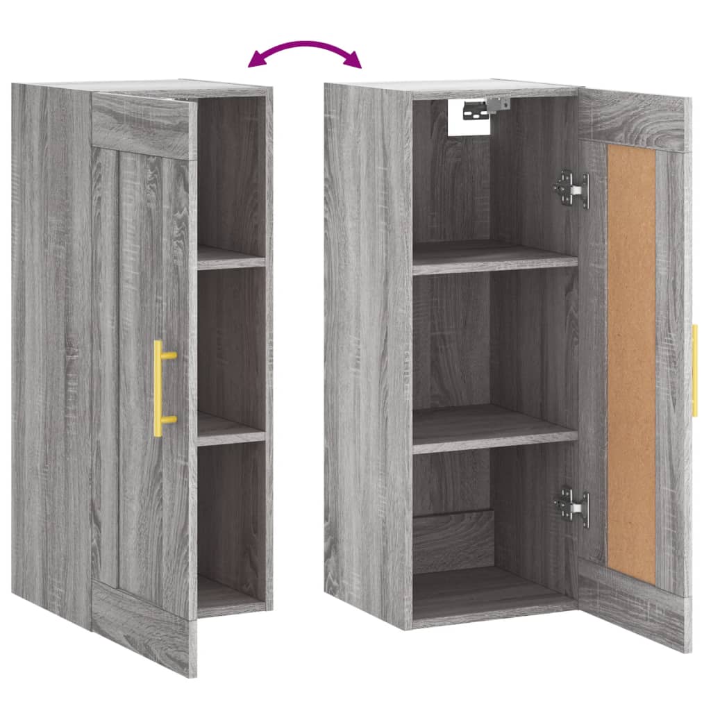 Wandschrank Grau Sonoma 34,5x34x90 cm Holzwerkstoff