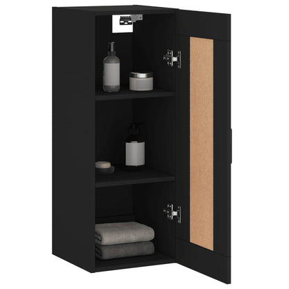 Wandschrank Schwarz 34,5x34x90 cm Holzwerkstoff