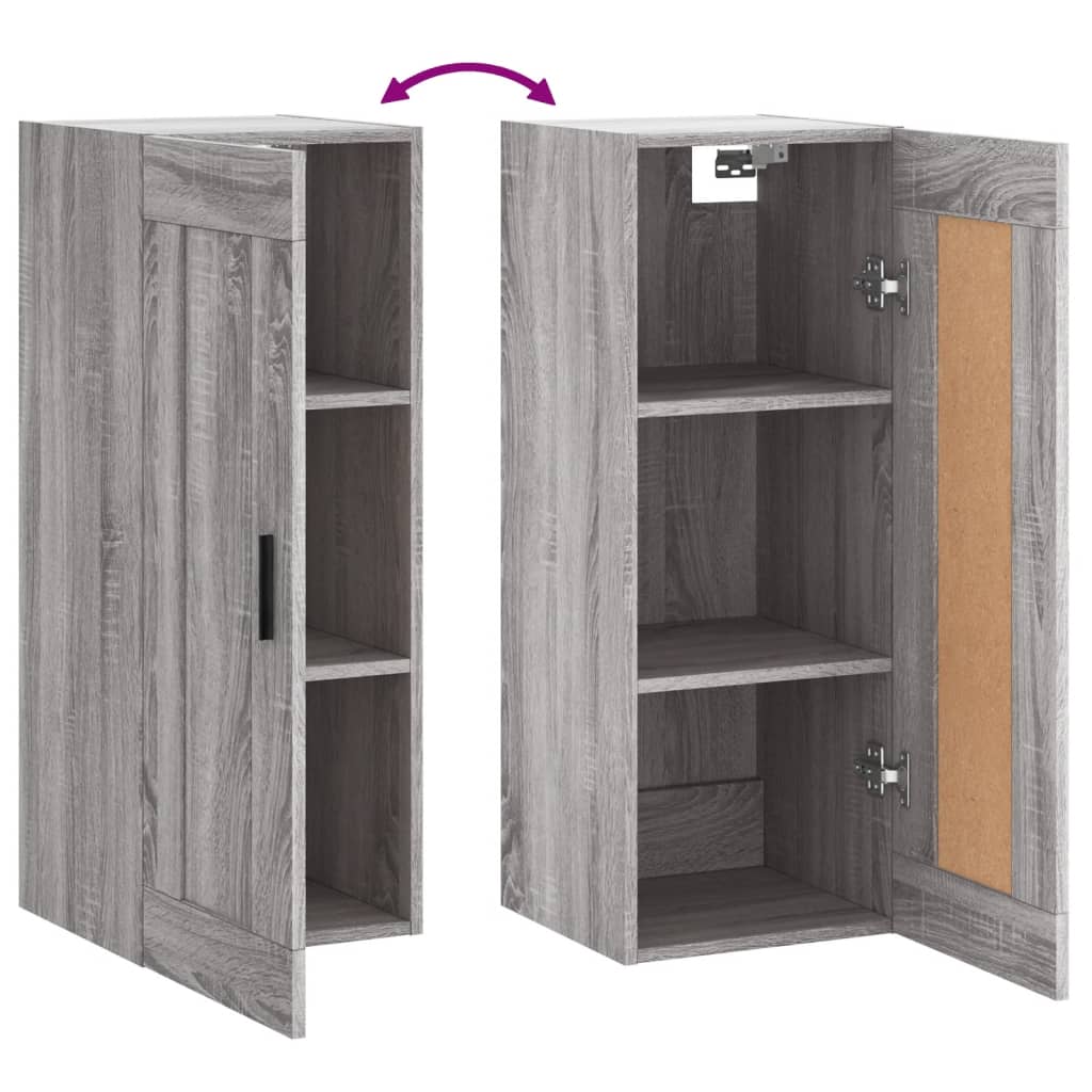 Wandschrank Grau Sonoma 34,5x34x90 cm Holzwerkstoff