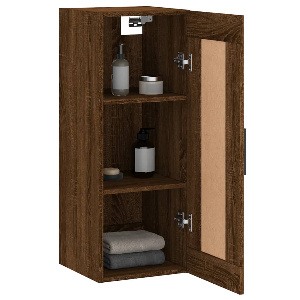 Wandschrank Braun Eichen-Optik 34,5x34x90 cm Holzwerkstoff