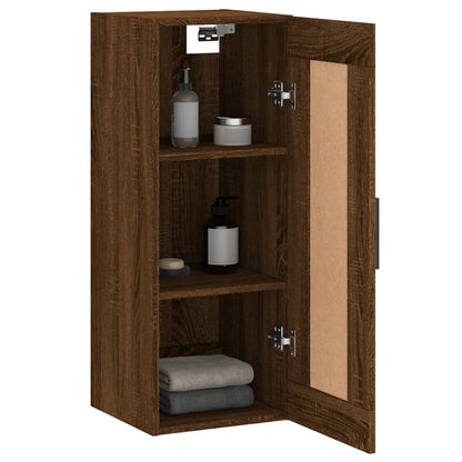 Wandschrank Braun Eichen-Optik 34,5x34x90 cm Holzwerkstoff