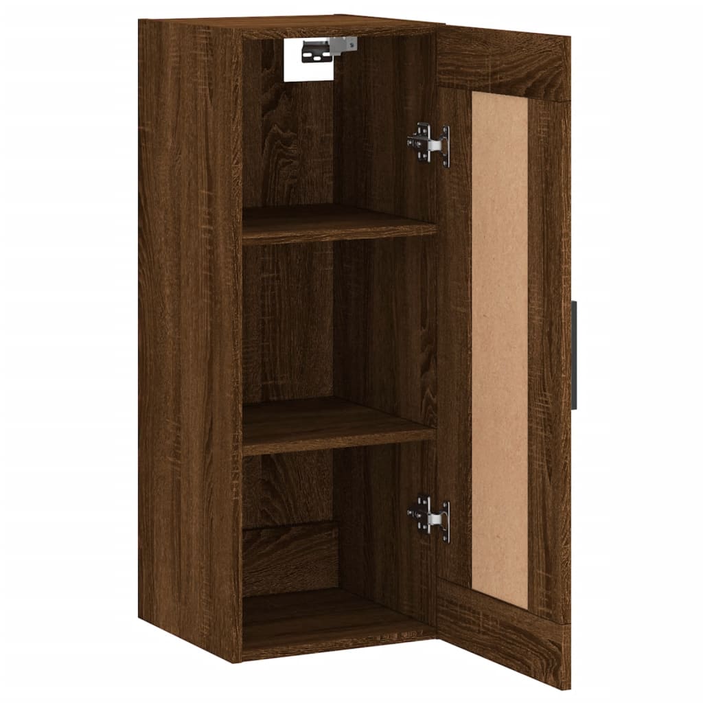 Wandschrank Braun Eichen-Optik 34,5x34x90 cm Holzwerkstoff