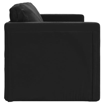 Bodensofa mit Schlaffunktion Schwarz 122x204x55 cm Samt