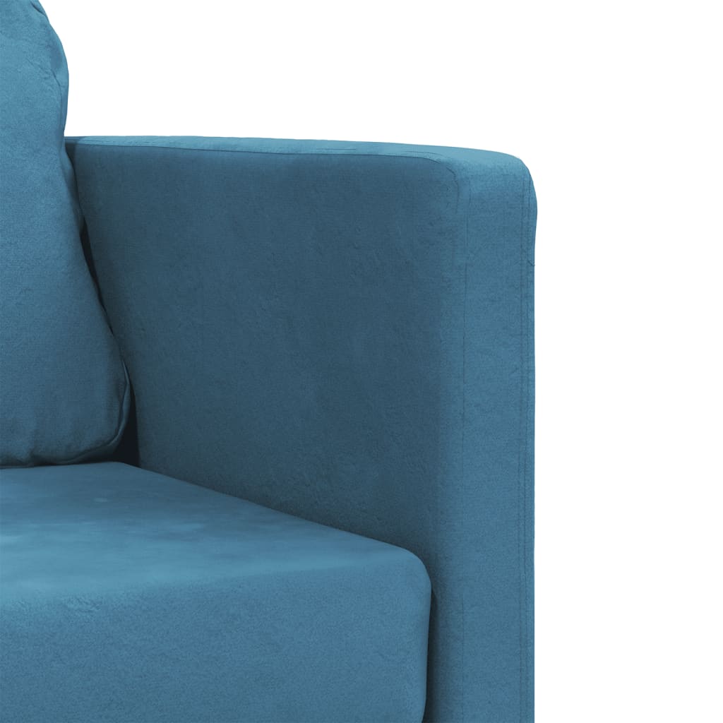 Bodensofa mit Schlaffunktion Blau 122x204x55 cm Samt