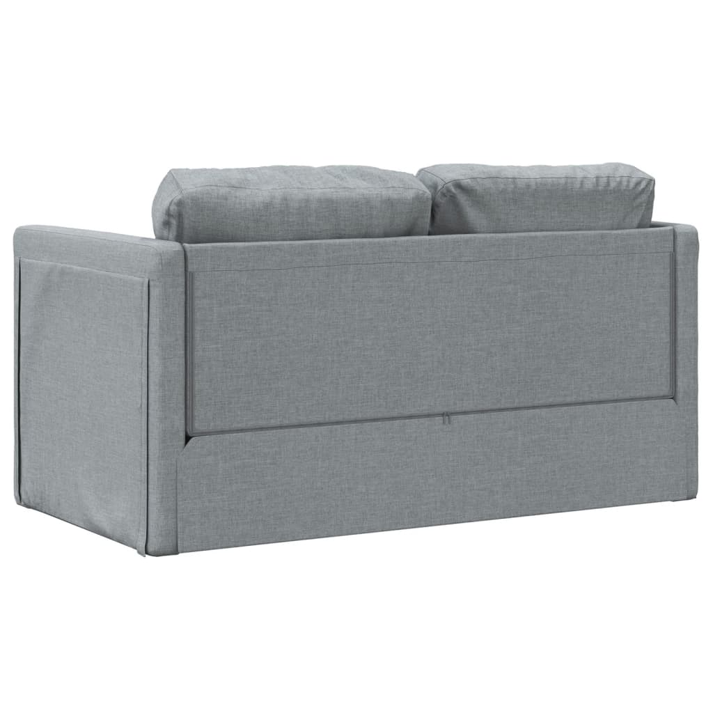 Bodensofa mit Schlaffunktion Hellgrau 112x174x55 cm Stoff