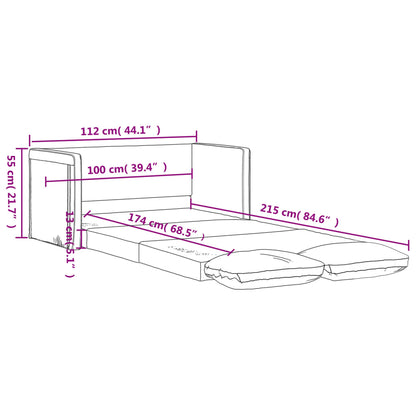 Bodensofa mit Schlaffunktion Hellgrau 112x174x55 cm Stoff