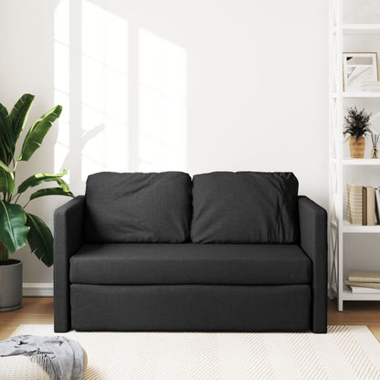 Bodensofa mit Schlaffunktion Schwarz 112x174x55 cm Stoff