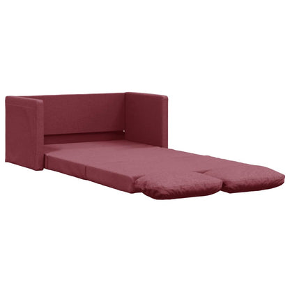 Bodensofa mit Schlaffunktion Weinrot 112x174x55 cm Stoff