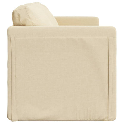 Bodensofa mit Schlaffunktion Creme 112x174x55 cm Stoff