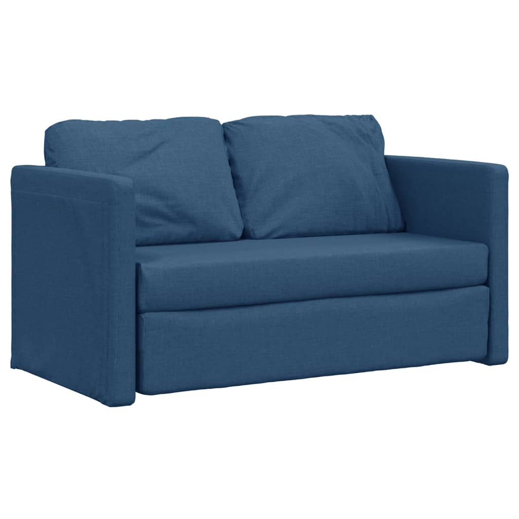 Bodensofa mit Schlaffunktion Blau 112x174x55 cm Stoff