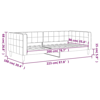 Tagesbett Dunkelgrau 90x200 cm Samt