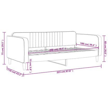 Tagesbett Dunkelgrau 100x200 cm Samt