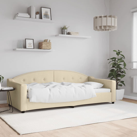 Tagesbett Creme 90x200 cm Stoff