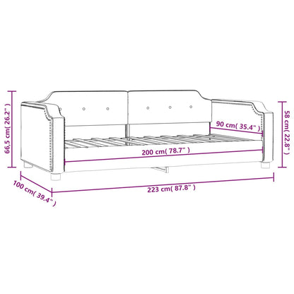 Tagesbett Hellgrau 90x200 cm Stoff