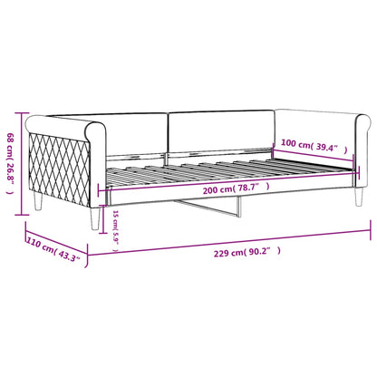 Tagesbett Blau 100x200 cm Samt