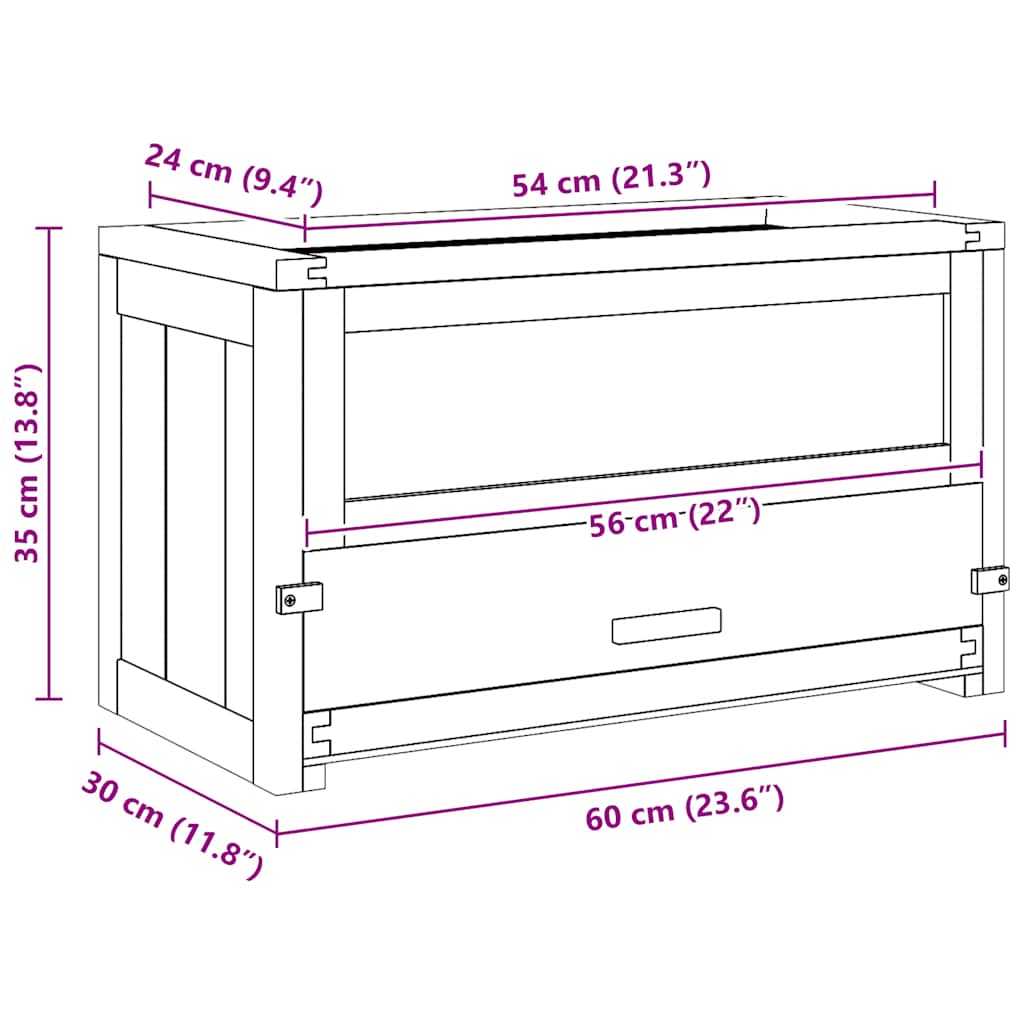 Hamsterkäfig 60x30x35 cm Massivholz Tanne