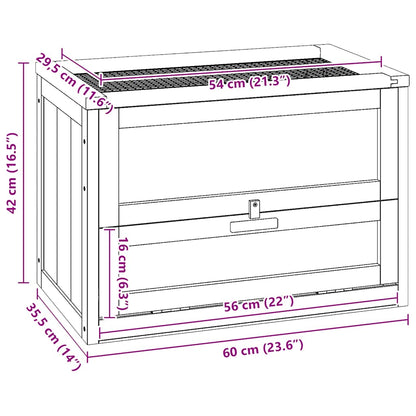 Hamsterkäfig 60x35,5x42 cm Massivholz Tanne