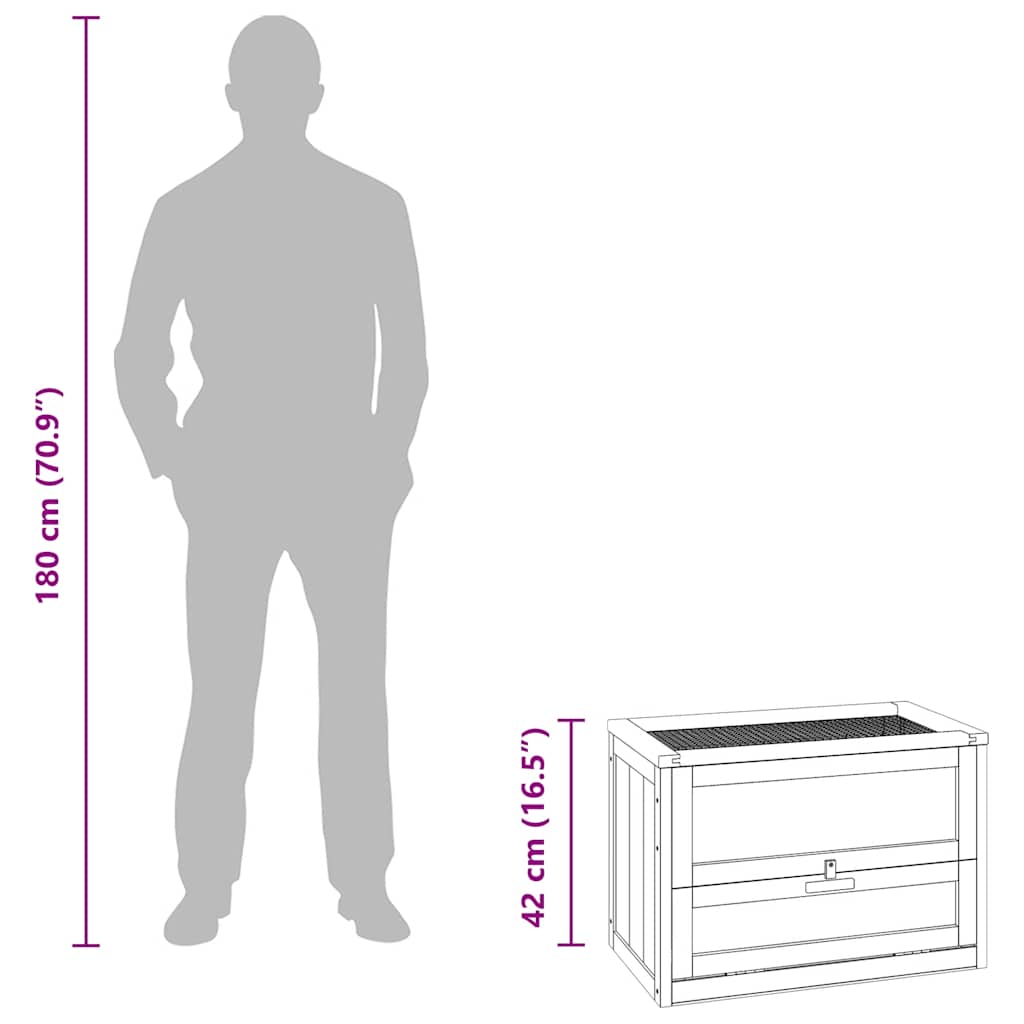 Hamsterkäfig 60x35,5x42 cm Massivholz Tanne