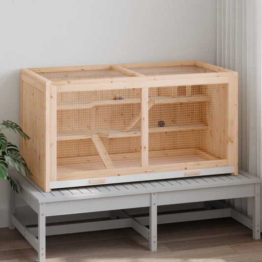 Hamsterkäfig 104 x 52 x 54 cm Massivholz Tanne