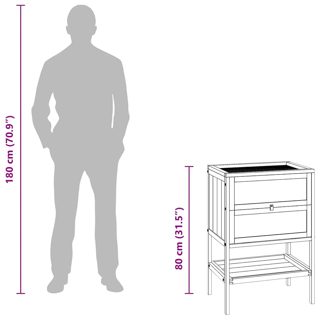 Hamsterkäfig 55 x 40 x 80 cm Massivholz Tanne