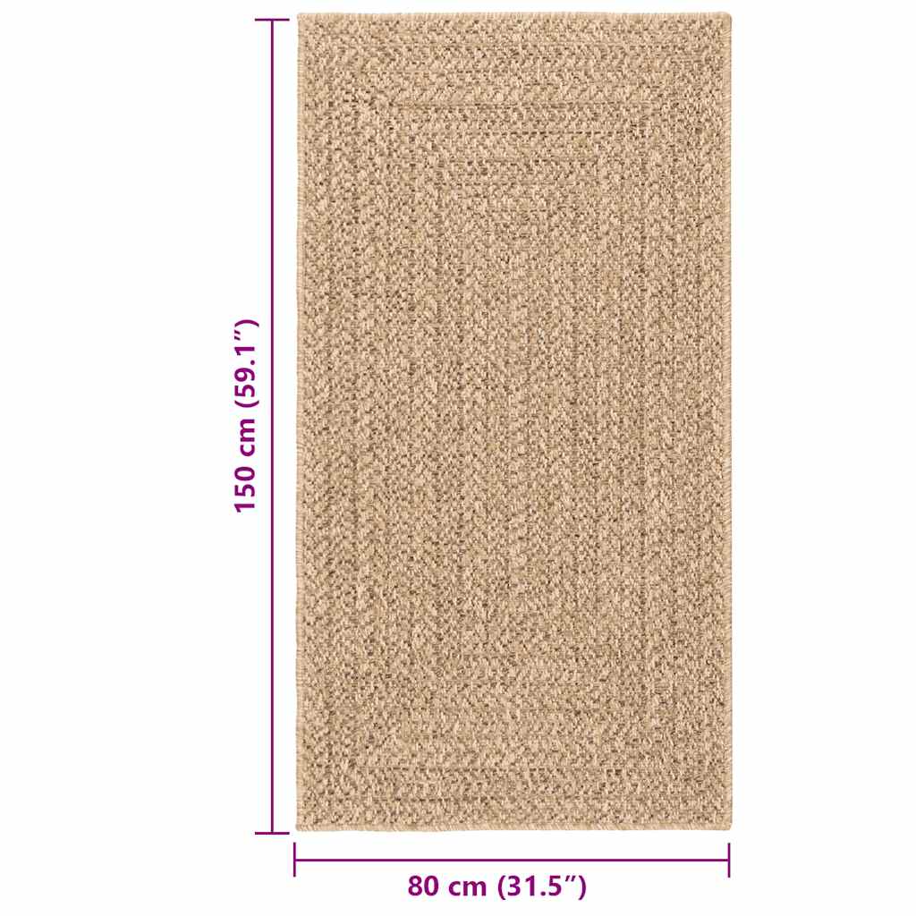 Teppich ZIZUR 80x150 cm Jute-Optik Indoor und Outdoor
