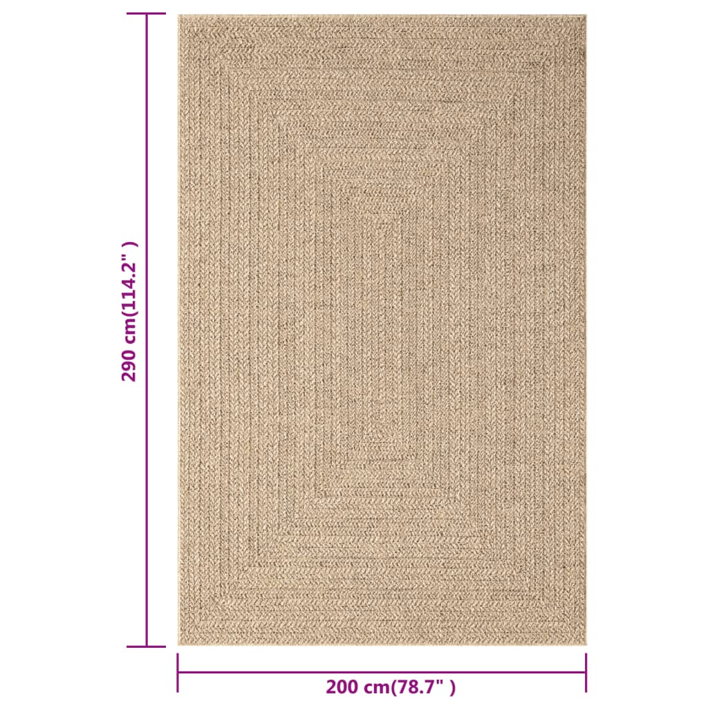 Teppich 200x290 cm Jute-Optik Innen und Außen