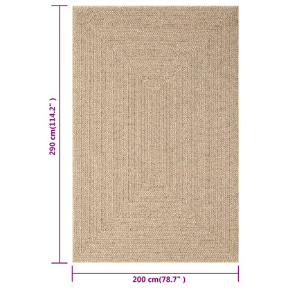 Teppich 200x290 cm Jute-Optik Innen und Außen