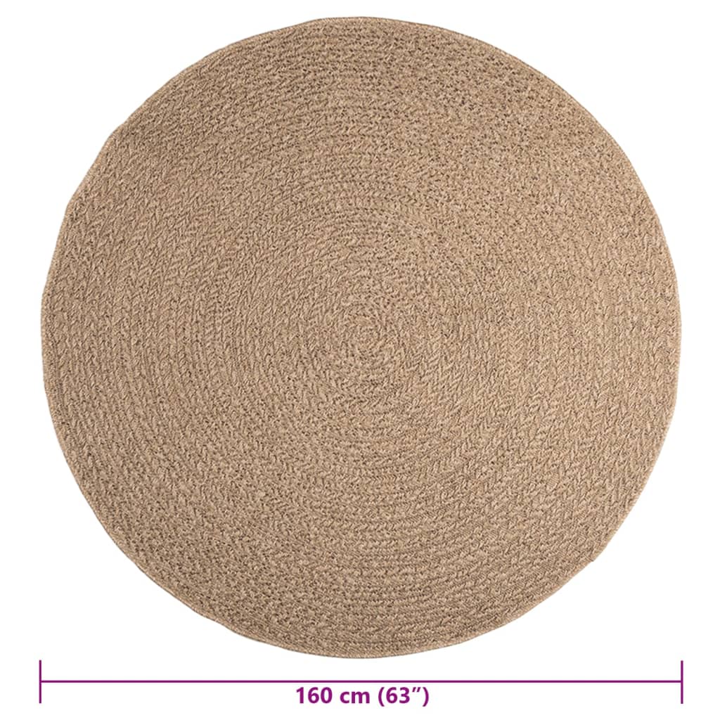 Teppich ZIZUR 160 cm Jute-Optik Indoor und Outdoor