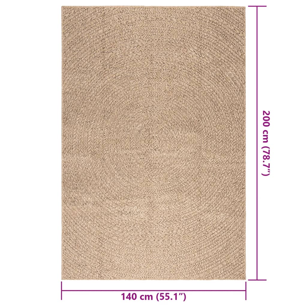 Teppich ZIZUR 140x200 cm Jute-Optik Indoor und Outdoor