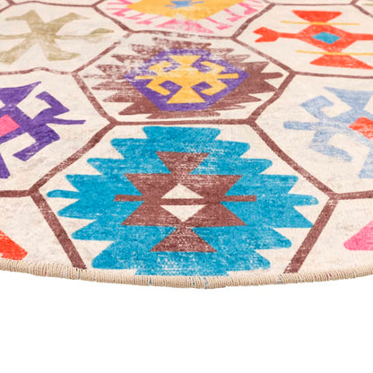 Teppich Waschbar Mehrfarbig Ø 120 cm Rutschfest