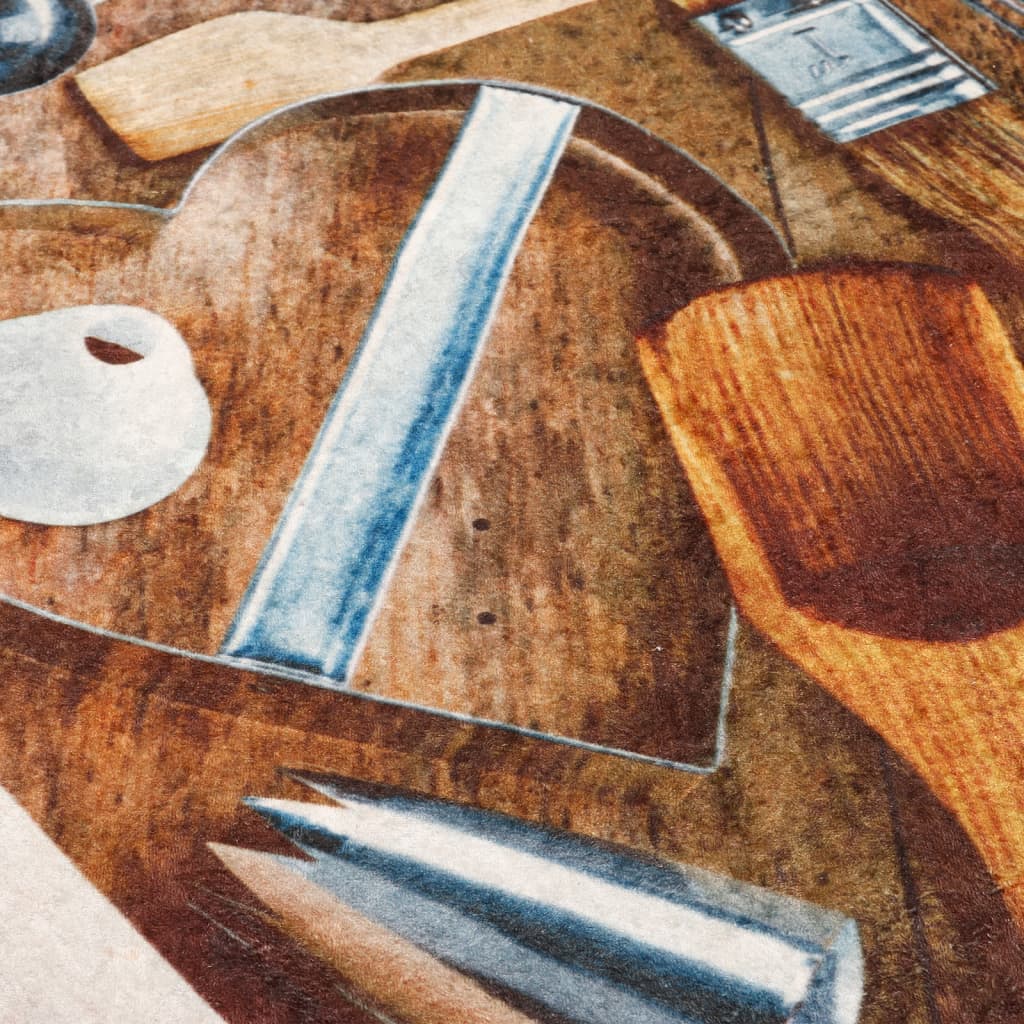 Küchenteppich Mehrfarbig 60x180 cm Waschbar Rutschfest