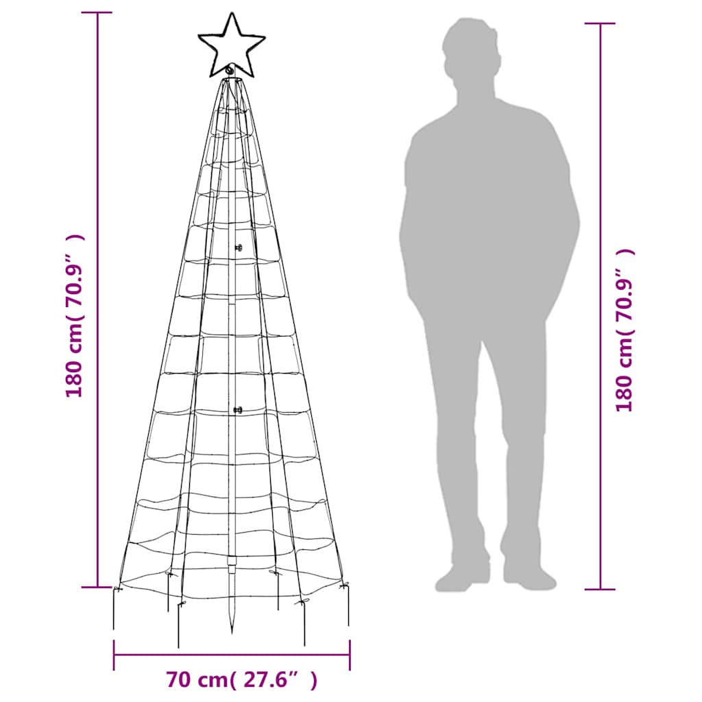 LED-Weihnachtsbaum mit Erdspießen 220 LEDs Warmweiß 180 cm