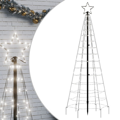 LED-Weihnachtsbaum mit Erdspießen 220 LEDs Kaltweiß 180 cm