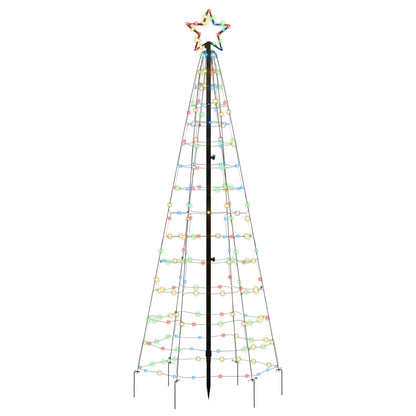 LED-Weihnachtsbaum mit Erdspießen 220 LEDs Mehrfarbig 180 cm