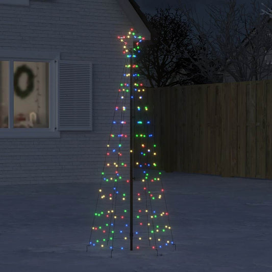 LED-Weihnachtsbaum mit Erdspießen 220 LEDs Mehrfarbig 180 cm