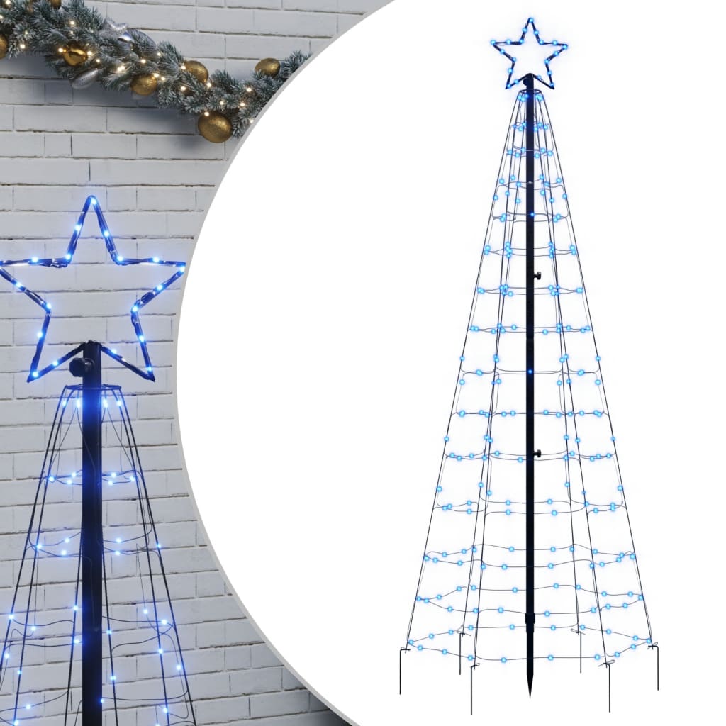 LED-Weihnachtsbaum mit Erdspießen 220 LEDs Blau 180 cm