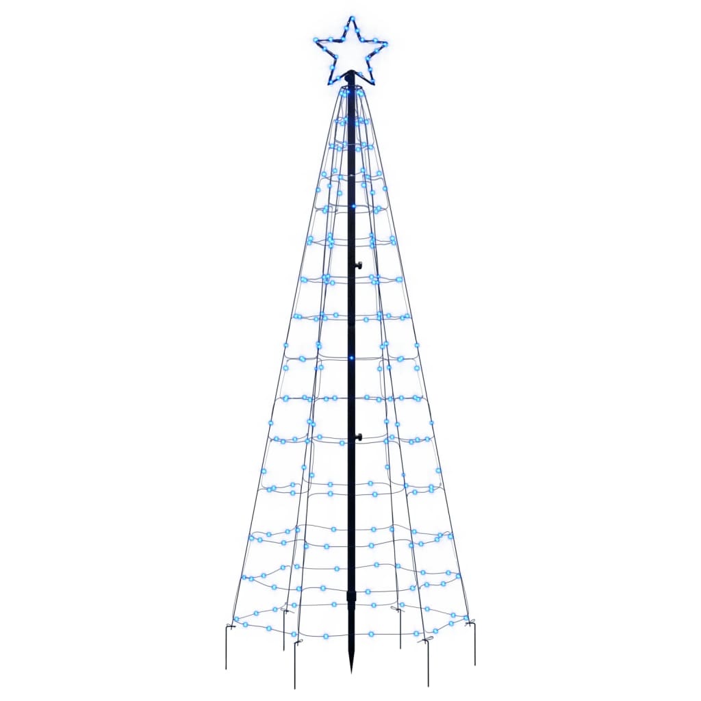 LED-Weihnachtsbaum mit Erdspießen 220 LEDs Blau 180 cm