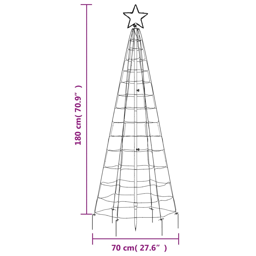 LED-Weihnachtsbaum mit Erdspießen 220 LEDs Blau 180 cm