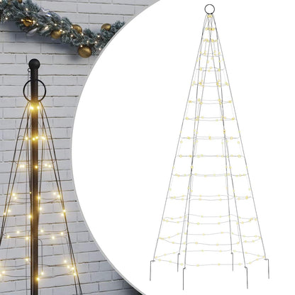 LED-Weihnachtsbaum für Fahnenmast 200 LEDs Warmweiß 180 cm