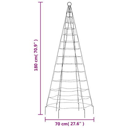 LED-Weihnachtsbaum für Fahnenmast 200 LEDs Warmweiß 180 cm