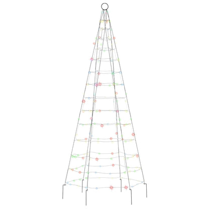 LED-Weihnachtsbaum für Fahnenmast 200 LEDs Mehrfarbig 180 cm