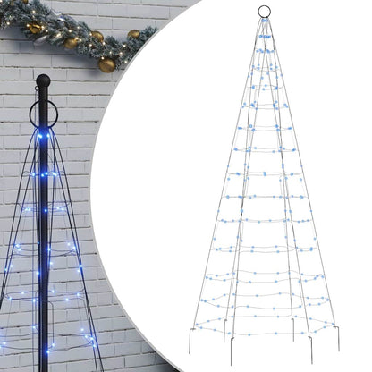 LED-Weihnachtsbaum für Fahnenmast 200 LEDs Blau 180 cm