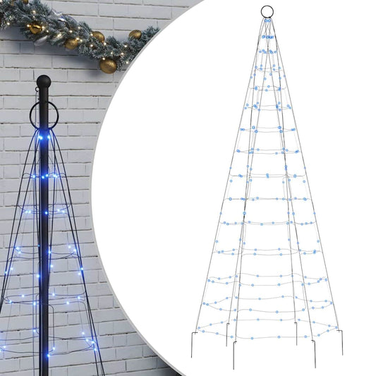 LED-Weihnachtsbaum für Fahnenmast 200 LEDs Blau 180 cm