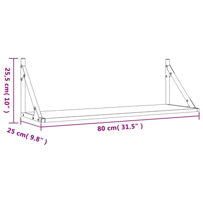 Wandregale 2 Stk. Schwarz 80x25x25,5 cm Holzwerkstoff