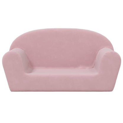 Kindersofa 2-Sitzer Rosa Weich Plüsch