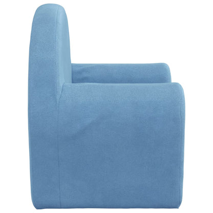 Schlafsofa für Kinder Blau Weich Plüsch