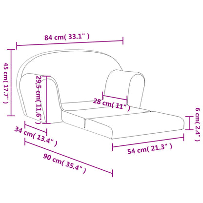 Kinder-Schlafsofa 2-Sitzer Blau Weicher Plüsch